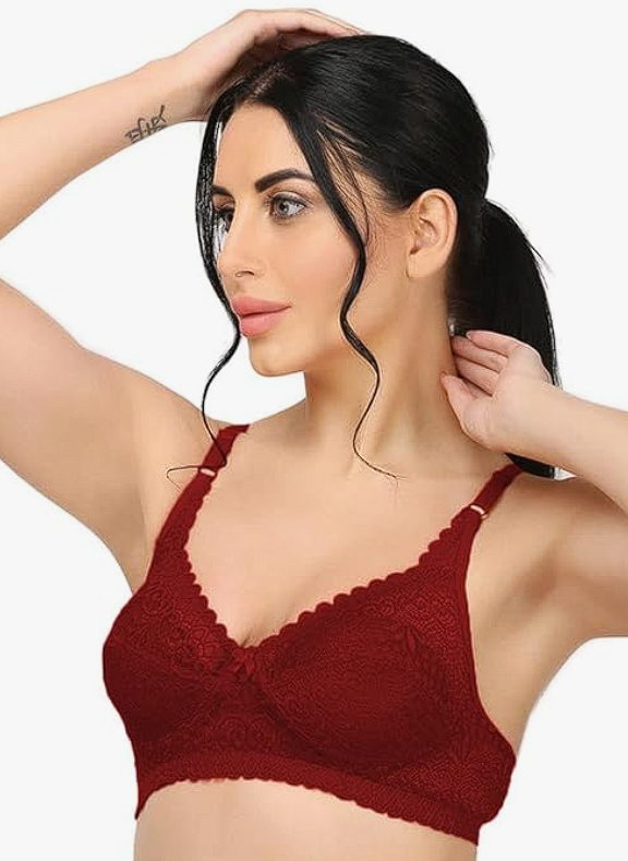 Girls Full Coverage Non-Padded Net Bra (Pack of 2)