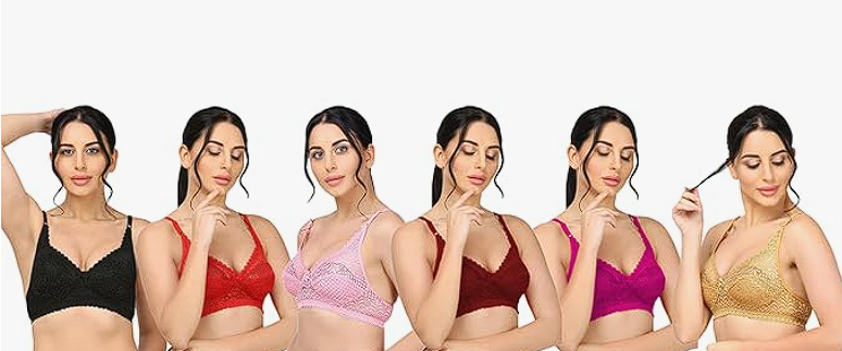 Girls Full Coverage Non-Padded Net Bra (Pack of 2)