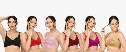Girls Full Coverage Non-Padded Net Bra (Pack of 2)